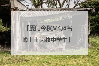 厦门今秋又有8名博士上岗教中学生