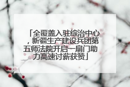 全覆盖入驻综治中心，新疆生产建设兵团第五师法院开启一扇门助力高速讨薪获赞