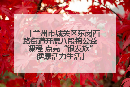 兰州市城关区东岗西路街道开展八段锦公益课程 点亮“银发族”健康活力生活