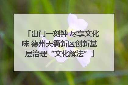 出门一刻钟 尽享文化味 德州天衢新区创新基层治理“文化解法”