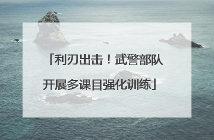 利刃出击！武警部队开展多课目强化训练