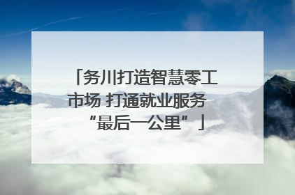 务川打造智慧零工市场 打通就业服务“最后一公里”