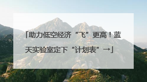 助力低空经济“飞”更高！蓝天实验室定下“计划表”→