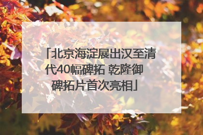 北京海淀展出汉至清代40幅碑拓 乾隆御碑拓片首次亮相