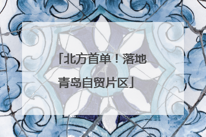 北方首单！落地青岛自贸片区