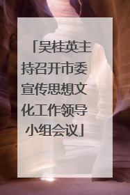 吴桂英主持召开市委宣传思想文化工作领导小组会议