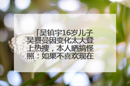 吴镇宇16岁儿子吴费曼因变化太大登上热搜，本人晒搞怪照：如果不喜欢现在的我可以离开