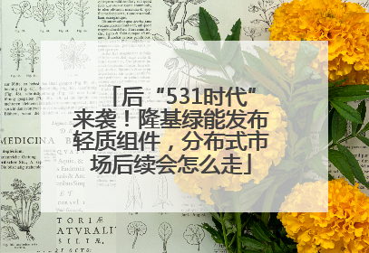 后“531时代”来袭！隆基绿能发布轻质组件，分布式市场后续会怎么走