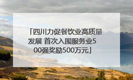 四川力促餐饮业高质量发展 首次入围服务业500强奖励500万元