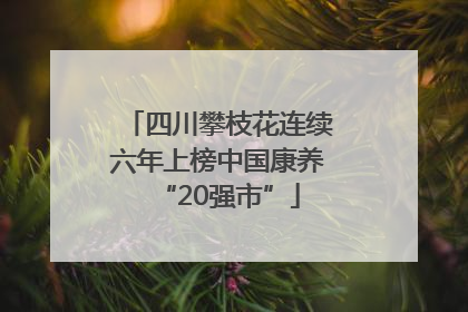 四川攀枝花连续六年上榜中国康养“20强市”