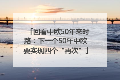 回看中欧50年来时路：下一个50年中欧要实现四个“再次”