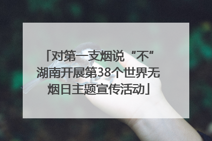 对第一支烟说“不” 湖南开展第38个世界无烟日主题宣传活动