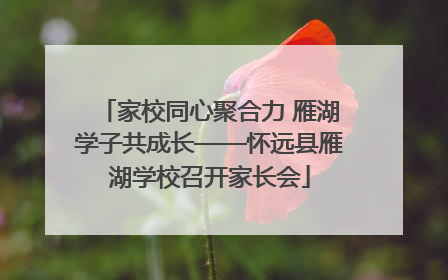 家校同心聚合力 雁湖学子共成长——怀远县雁湖学校召开家长会
