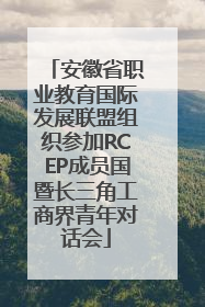 安徽省职业教育国际发展联盟组织参加RCEP成员国暨长三角工商界青年对话会