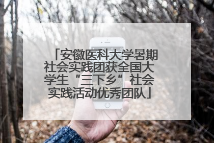安徽医科大学暑期社会实践团获全国大学生“三下乡”社会实践活动优秀团队