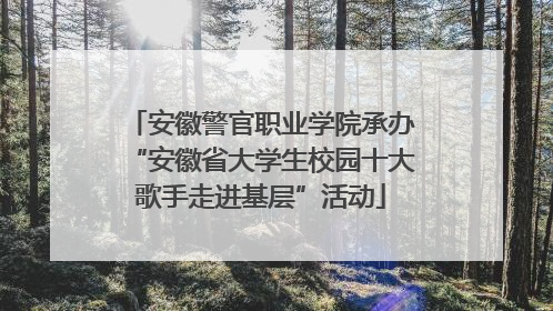 安徽警官职业学院承办“安徽省大学生校园十大歌手走进基层”活动