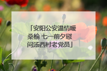 安阳公安温情暖桑榆 七一前夕慰问汤西村老党员