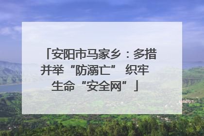 安阳市马家乡：多措并举“防溺亡” 织牢生命“安全网”