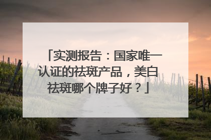 实测报告：国家唯一认证的祛斑产品，美白祛斑哪个牌子好？