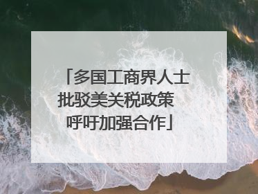 多国工商界人士批驳美关税政策 呼吁加强合作