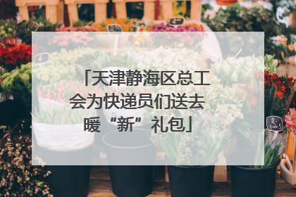 天津静海区总工会为快递员们送去暖“新”礼包