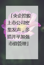 央企控股上市公司密集发声，多措并举加强市值管理