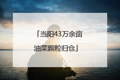 当阳43万余亩油菜颗粒归仓