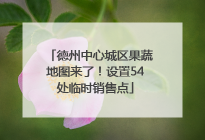 德州中心城区果蔬地图来了！设置54处临时销售点