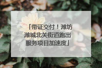 带证交付！潍坊潍城北关街道跑出服务项目加速度