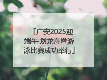 广安2025迎端午·划龙舟暨游泳比赛成功举行