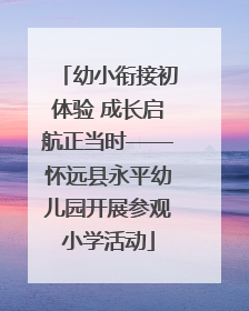 幼小衔接初体验 成长启航正当时——怀远县永平幼儿园开展参观小学活动