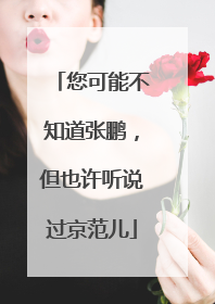 您可能不知道张鹏，但也许听说过京范儿