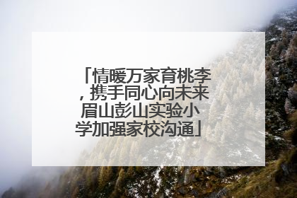 情暖万家育桃李，携手同心向未来 眉山彭山实验小学加强家校沟通