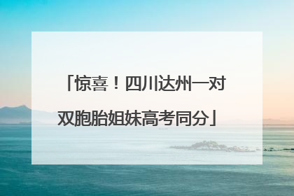 惊喜！四川达州一对双胞胎姐妹高考同分