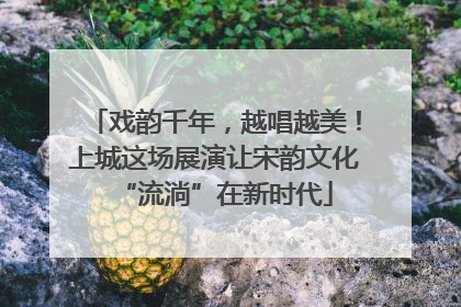 戏韵千年，越唱越美！上城这场展演让宋韵文化“流淌”在新时代