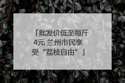 批发价低至每斤4元 兰州市民享受“荔枝自由”