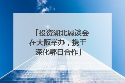 投资湖北恳谈会在大阪举办，携手深化鄂日合作