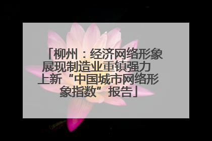 柳州：经济网络形象展现制造业重镇强力 上新“中国城市网络形象指数”报告