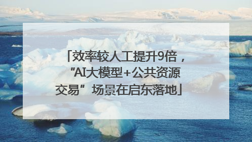 效率较人工提升9倍，“AI大模型+公共资源交易”场景在启东落地