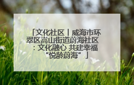 文化社区丨威海市环翠区嵩山街道蔚海社区：文化融心 共建幸福“悦龄蔚海”