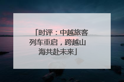 时评：中越旅客列车重启，跨越山海共赴未来