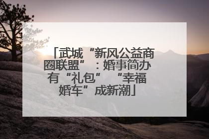 武城“新风公益商圈联盟”：婚事简办有“礼包” “幸福婚车”成新潮