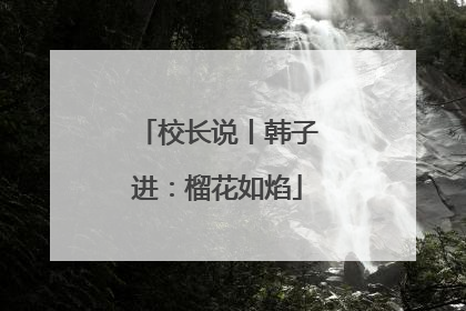 校长说丨韩子进：榴花如焰
