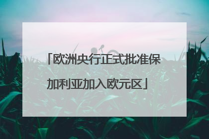 欧洲央行正式批准保加利亚加入欧元区