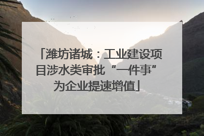 潍坊诸城：工业建设项目涉水类审批“一件事” 为企业提速增值