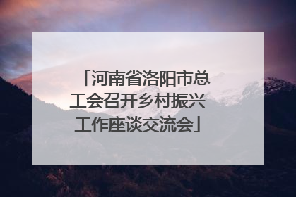 河南省洛阳市总工会召开乡村振兴工作座谈交流会