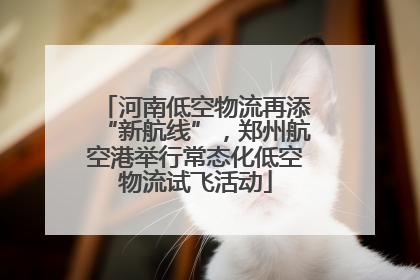 河南低空物流再添“新航线”，郑州航空港举行常态化低空物流试飞活动