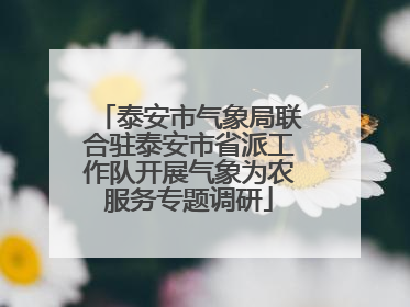 泰安市气象局联合驻泰安市省派工作队开展气象为农服务专题调研