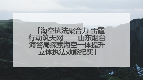 海空执法聚合力 雷霆行动筑天网——山东烟台海警局探索海空一体提升立体执法效能纪实