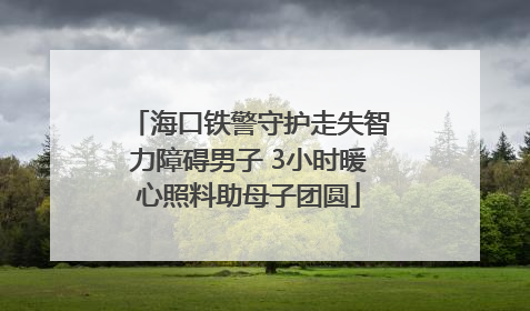 海口铁警守护走失智力障碍男子 3小时暖心照料助母子团圆